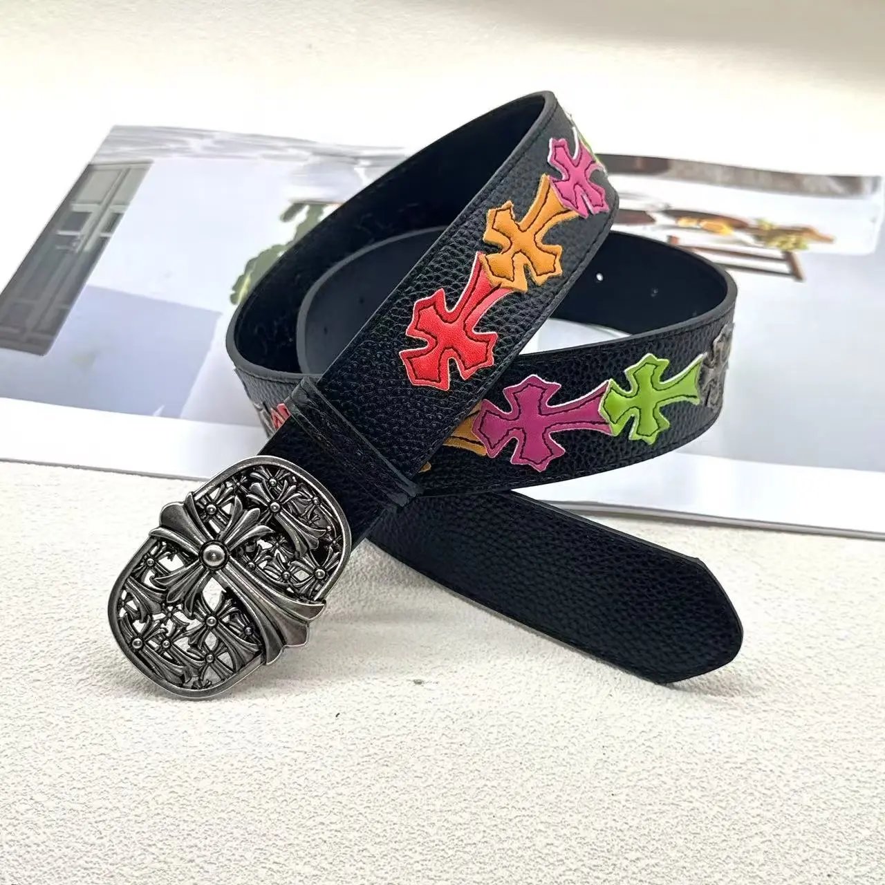 Multiple Crosses Colorful Belt