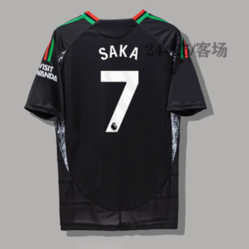 Arsenal 24/25 Away Jersey Black Emirates Saka 7