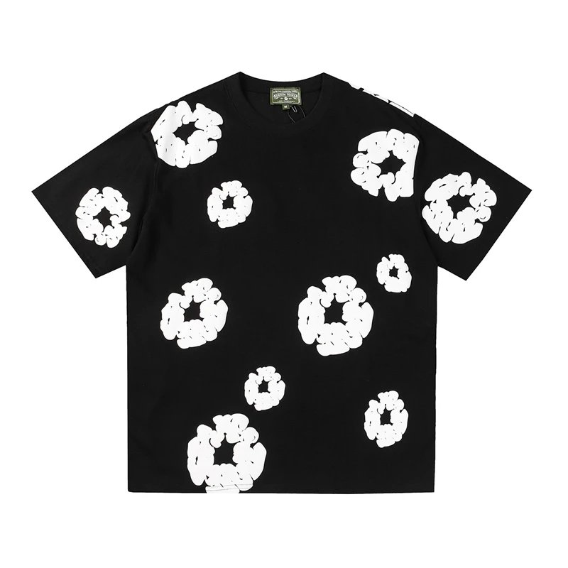 Denim Tears Cotton Wreath Allover Print Tee Black White