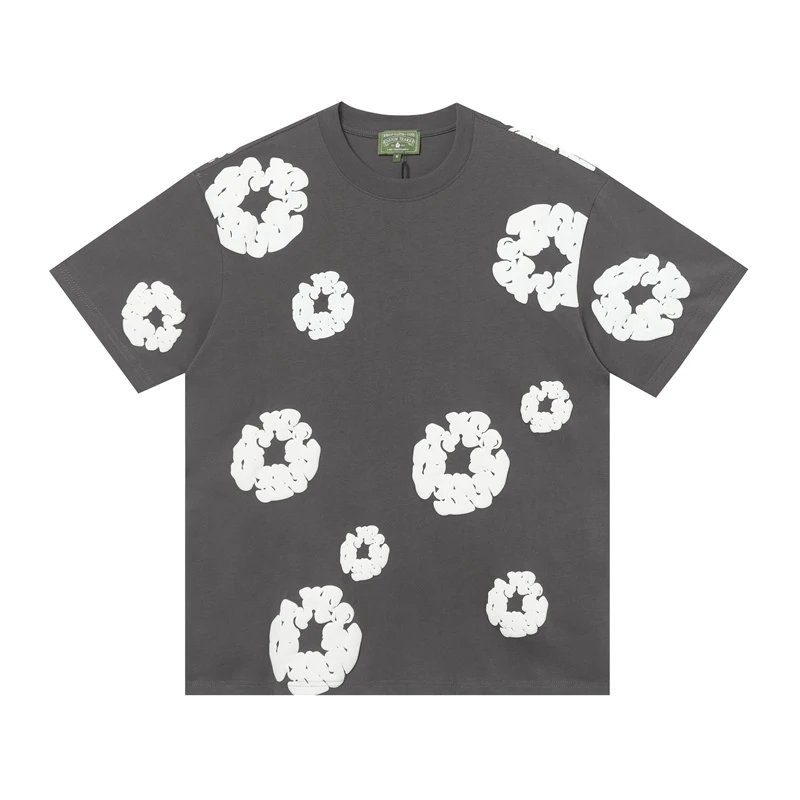 Denim Tears Cotton Wreath Allover Print Tee Charcoal