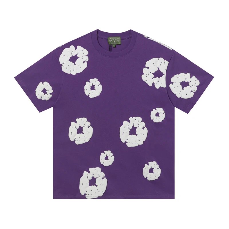 Denim Tears Cotton Wreath Allover Print Tee Purple