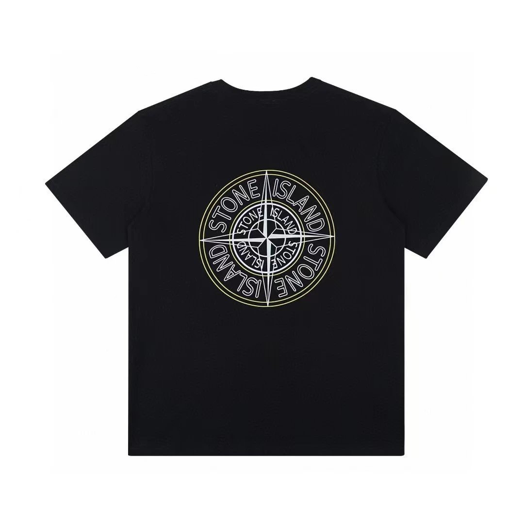 Stone Island Back Compass Print Tee Black