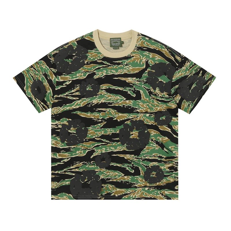 Denim Tears Cotton Wreath Camo Allover Print Tee Tiger Camo Green