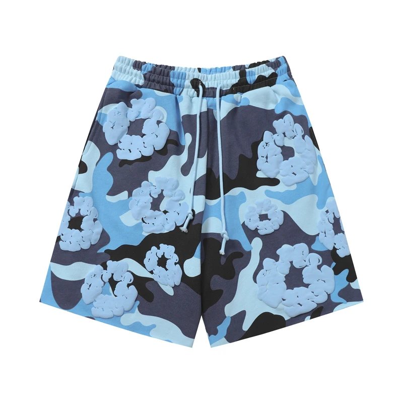 Denim Tears Cotton Wreath Shorts Blue Camo/Blue
