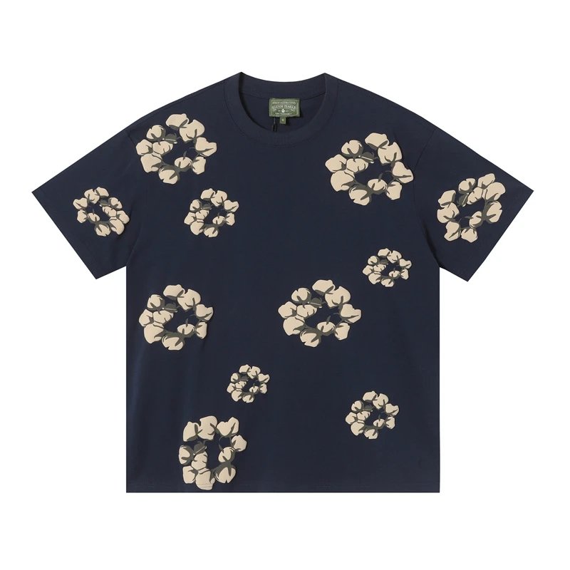 Denim Tears Cotton Flower Allover Print Tee Navy