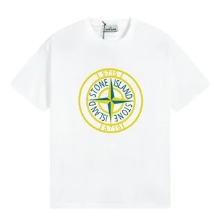 Stone Island 7715 Compass Circle Graphic Tee White Yellow