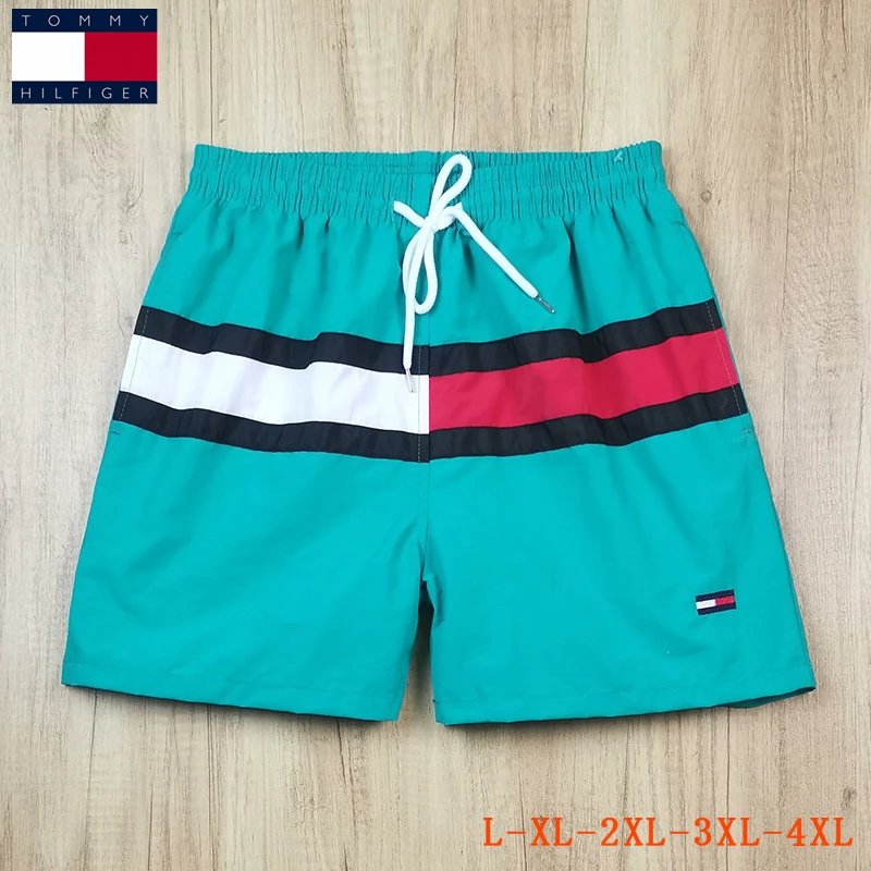 Tommy Hilfiger Flag Logo Swim Shorts Teal Green