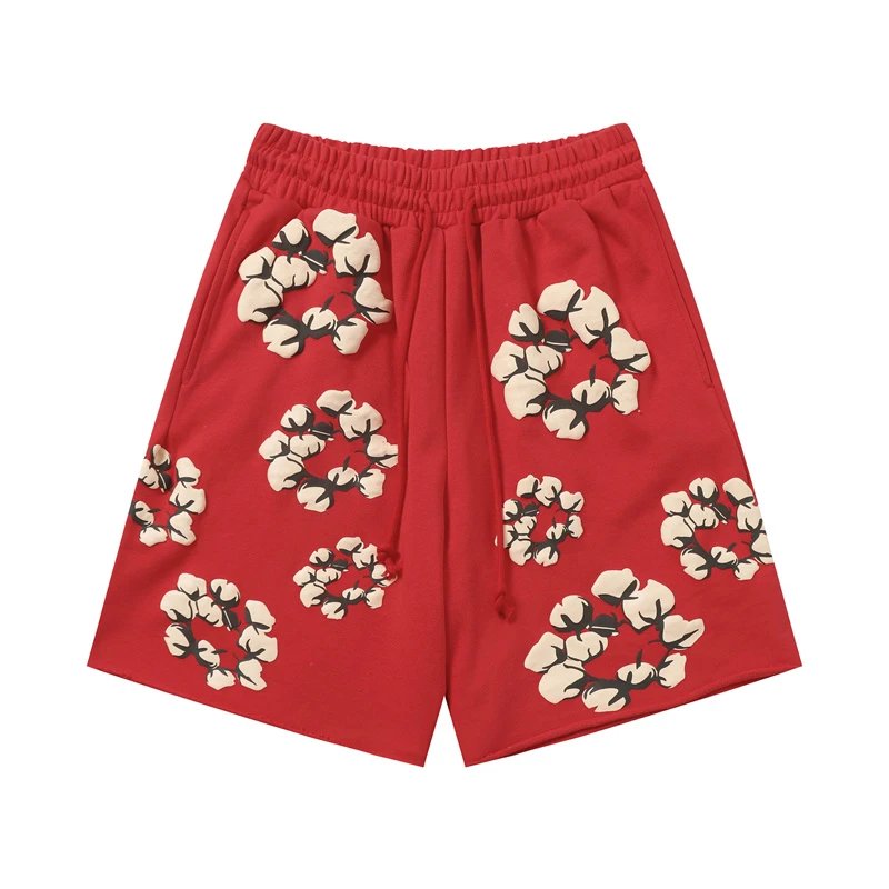 Denim Tears Cotton Flower Shorts Red/Cream