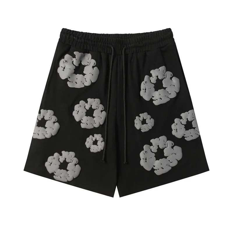 Denim Tears "Cotton Wreath" Foam-Printed Mid-Length Sweatshorts