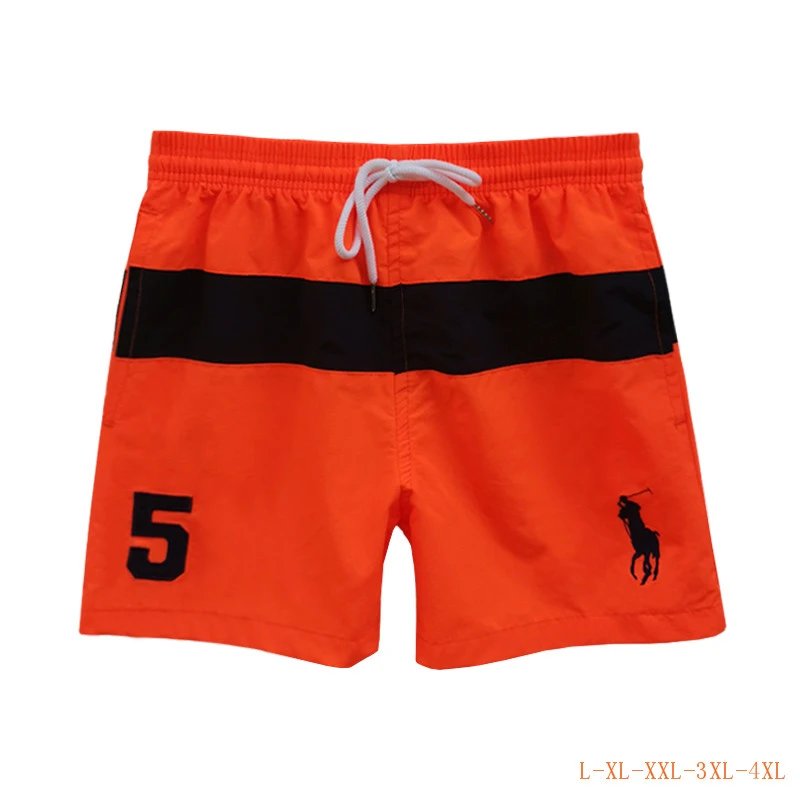Polo Ralph Lauren Big Pony Swim Shorts Orange Black Stripe