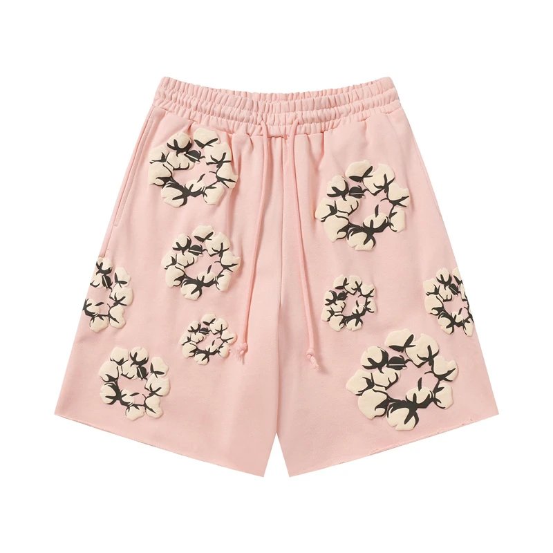 Denim Tears Cotton Flower Shorts Pink/Cream
