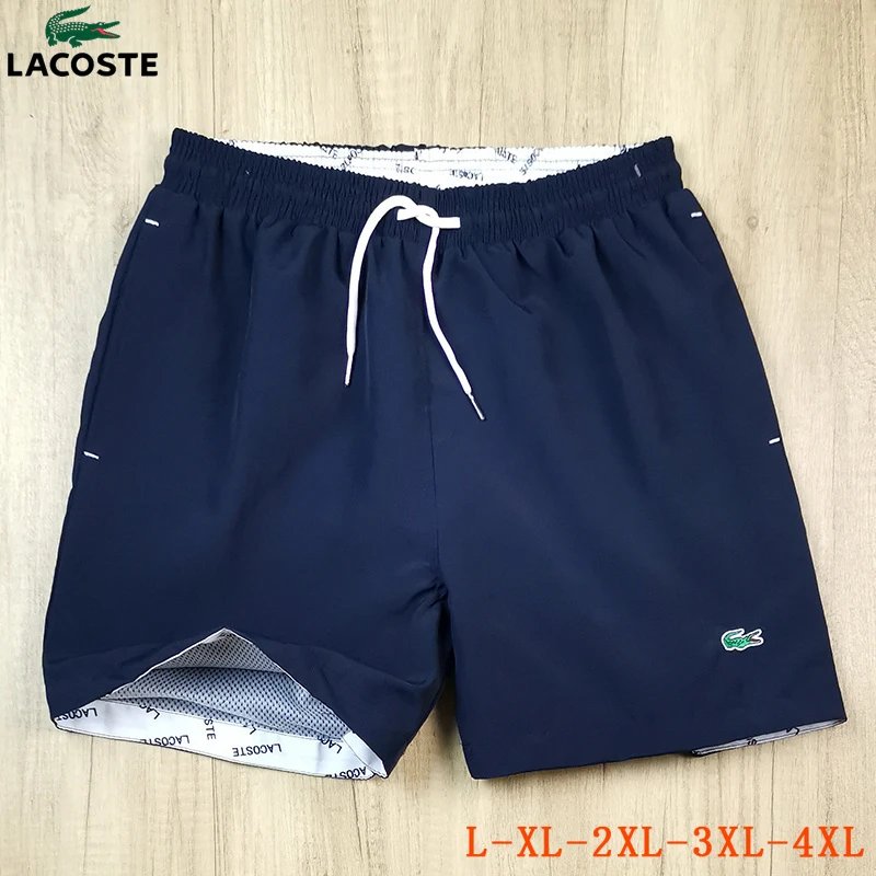 Lacoste All-Over Crocodile Print Navy Swim Shorts - 10