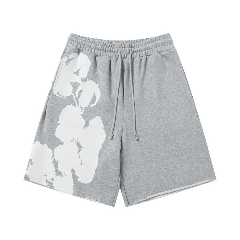 Denim Tears Big Cotton Flower Shorts Grey/White
