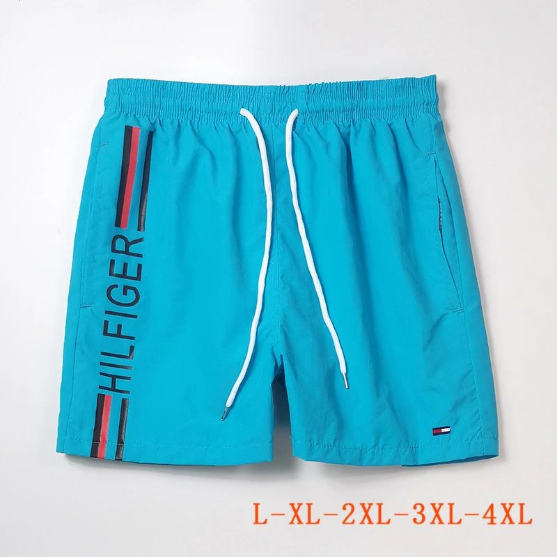 Tommy Hilfiger Hilfiger Side Logo Swim Shorts Aqua Blue