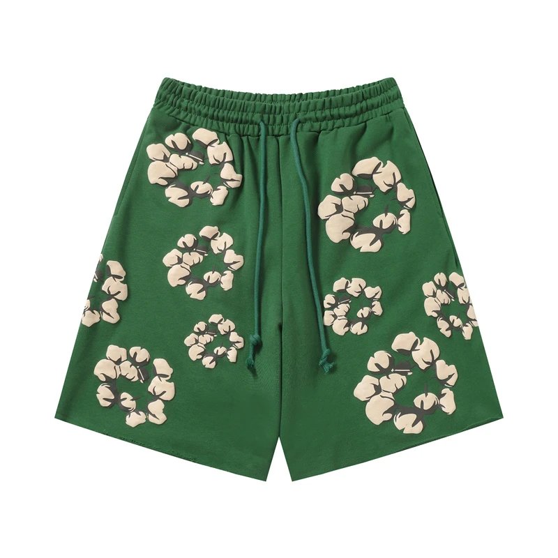 Denim Tears Cotton Flower Shorts Green/Cream