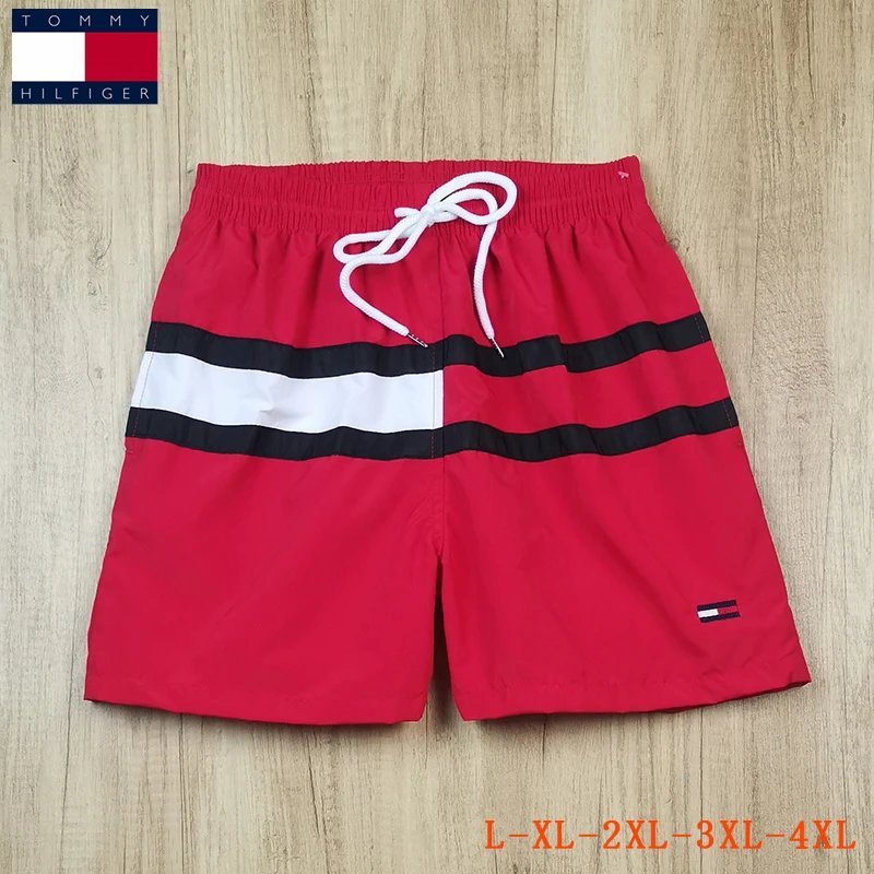 Tommy Hilfiger Flag Logo Swim Shorts Red