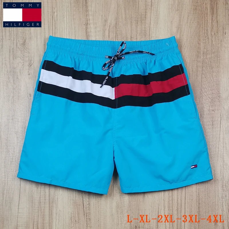 Tommy Hilfiger Flag Logo Swim Shorts Light Blue