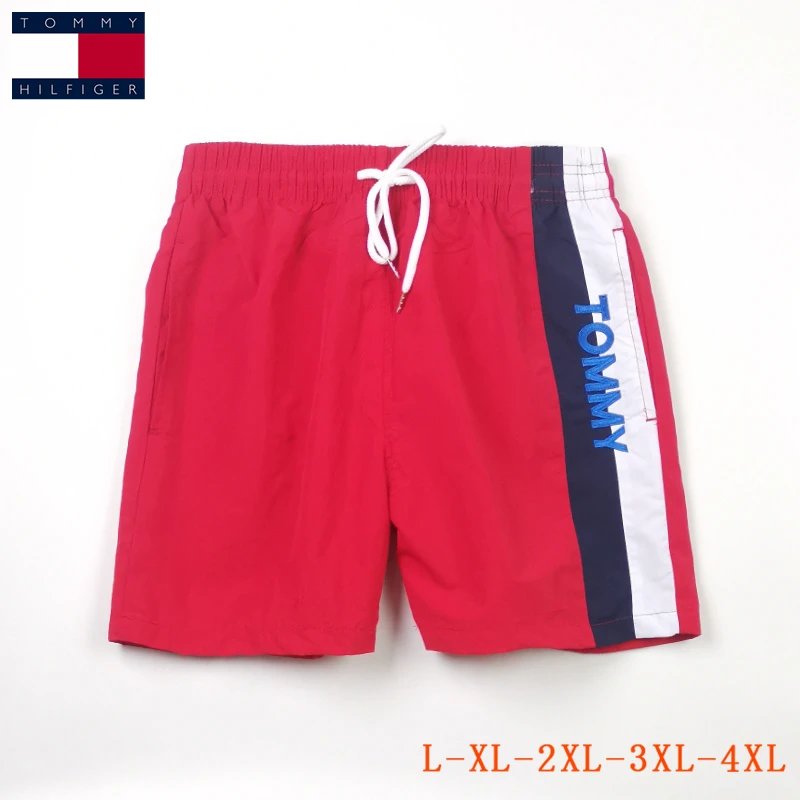 Tommy Hilfiger Flag Stripe Swim Shorts Red