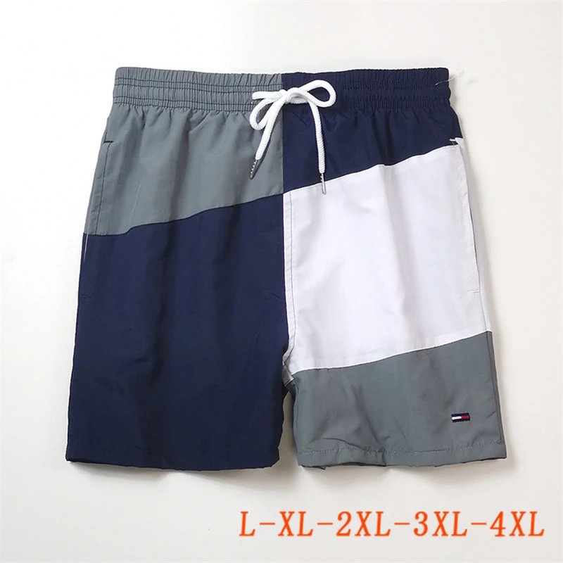 Tommy Hilfiger Color Block Patchwork Swim Shorts Navy Grey White