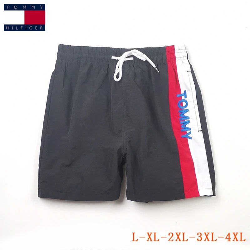 Tommy Hilfiger Flag Stripe Swim Shorts Charcoal Grey