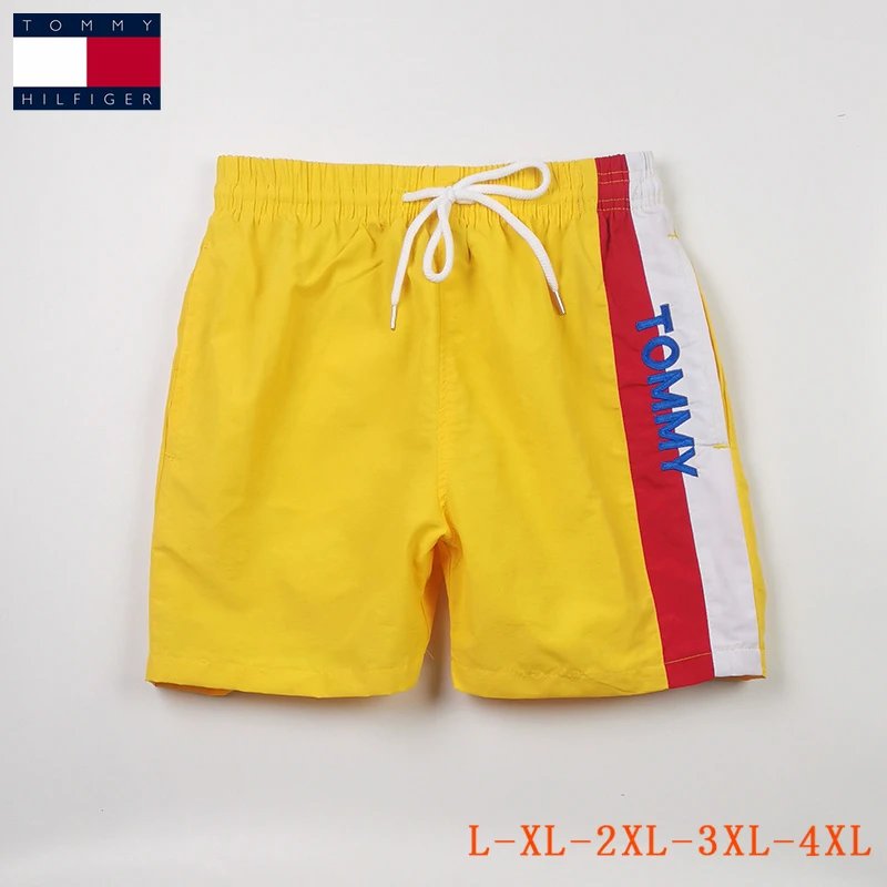Tommy Hilfiger Flag Stripe Swim Shorts Yellow
