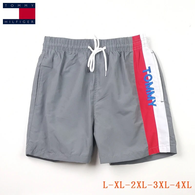 Tommy Hilfiger Flag Stripe Swim Shorts Grey