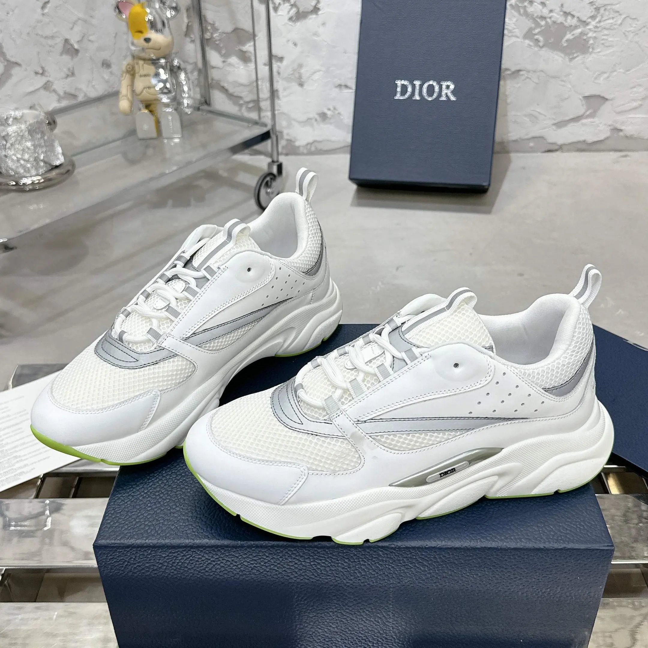 Dior B22 Sneaker White Silver Green