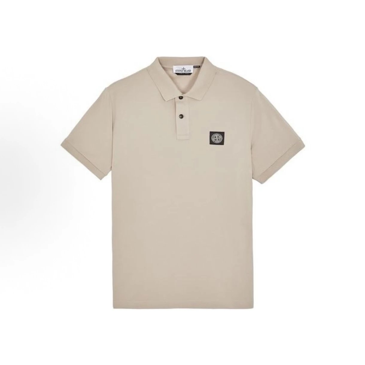 Stone Island Compass Patch Polo Shirt Beige
