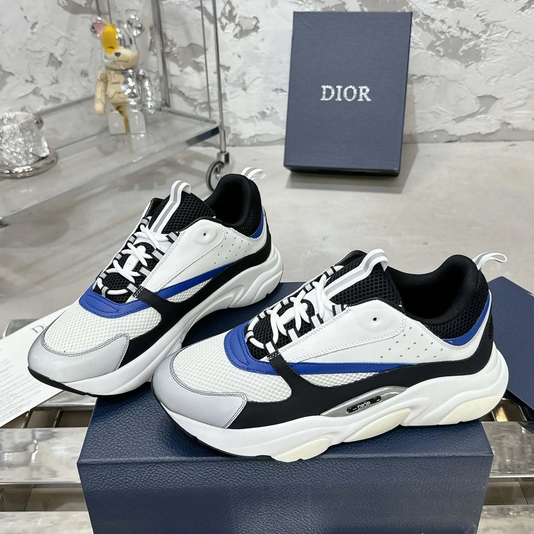 Dior B22 Sneaker White Black Blue