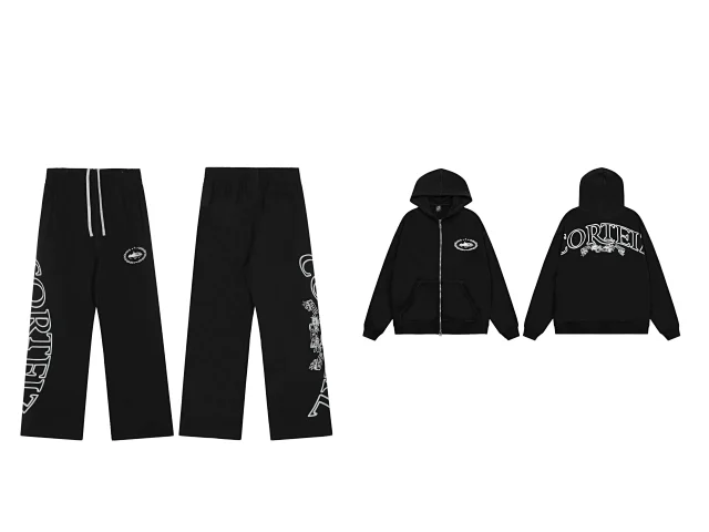 Corteiz Matching Sets Graphic Print Zip-Up Hoodie and Sweatpants Set product detail image 4