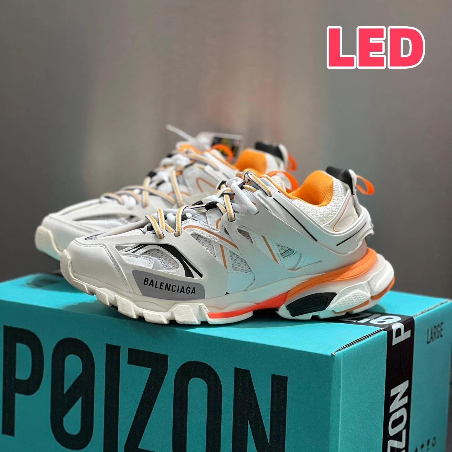 Balenciaga Track LED Sneaker White Orange
