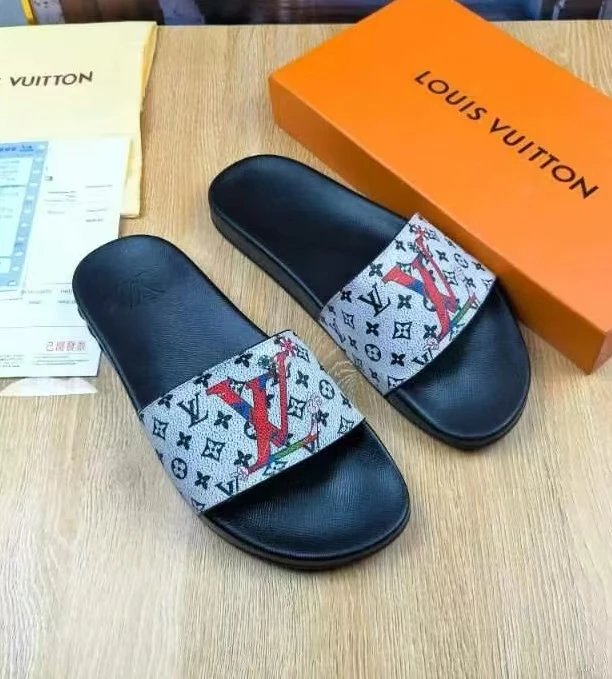Louis Vuitton Waterfront Mule Slides Monogram White Black