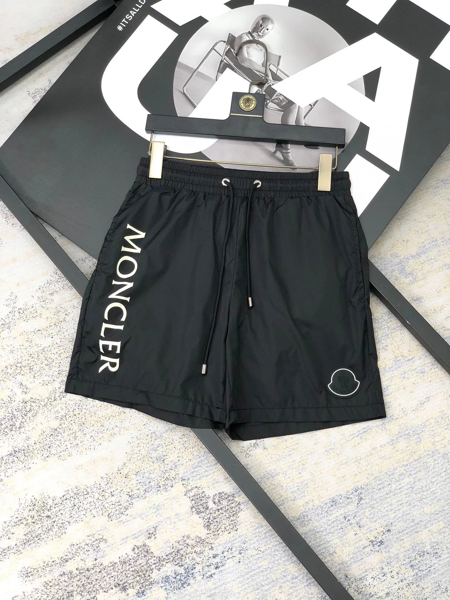 Moncler Logo Swim Shorts Black
