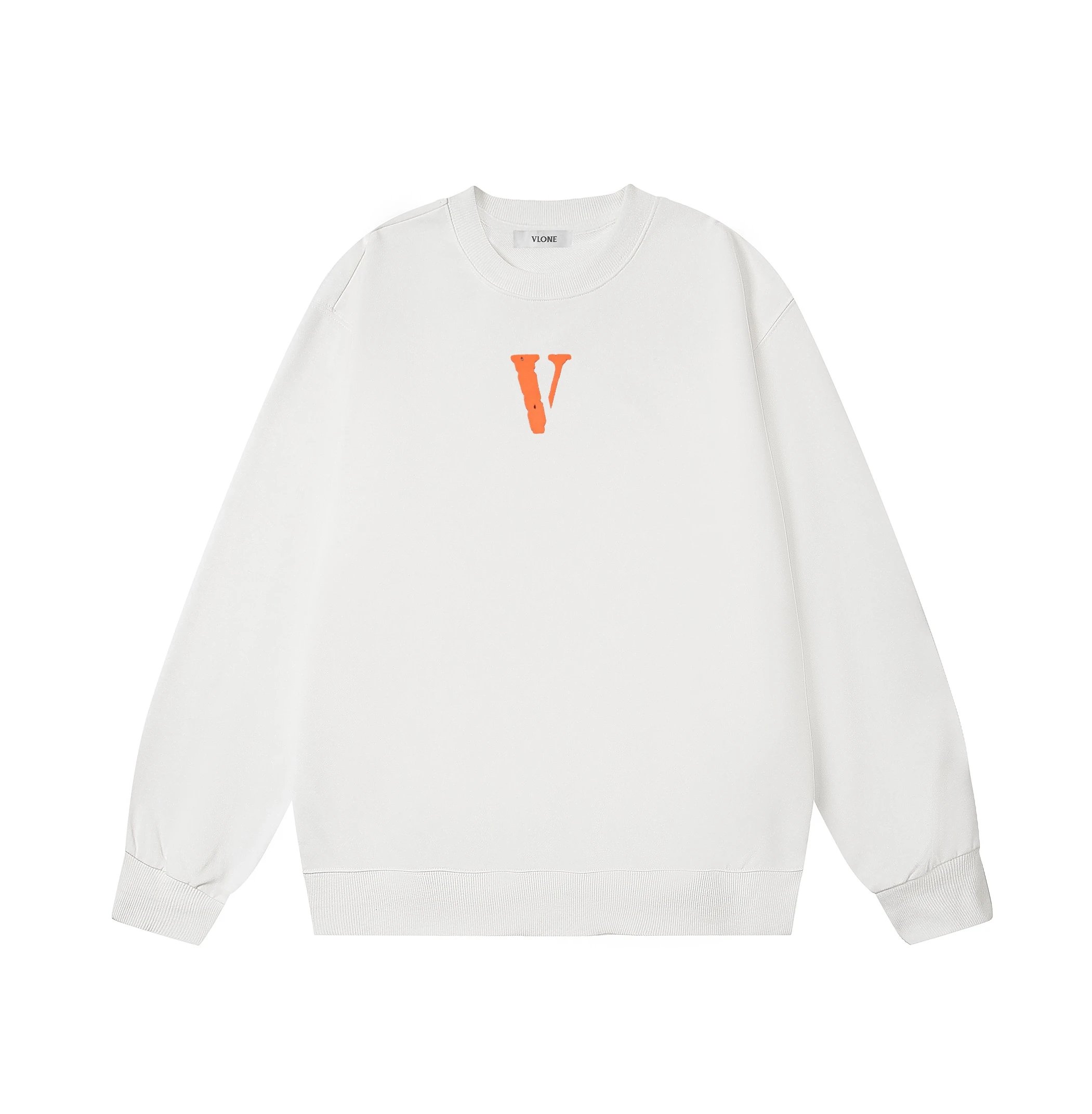 Vlone V Logo Crewneck Sweatshirt White Orange