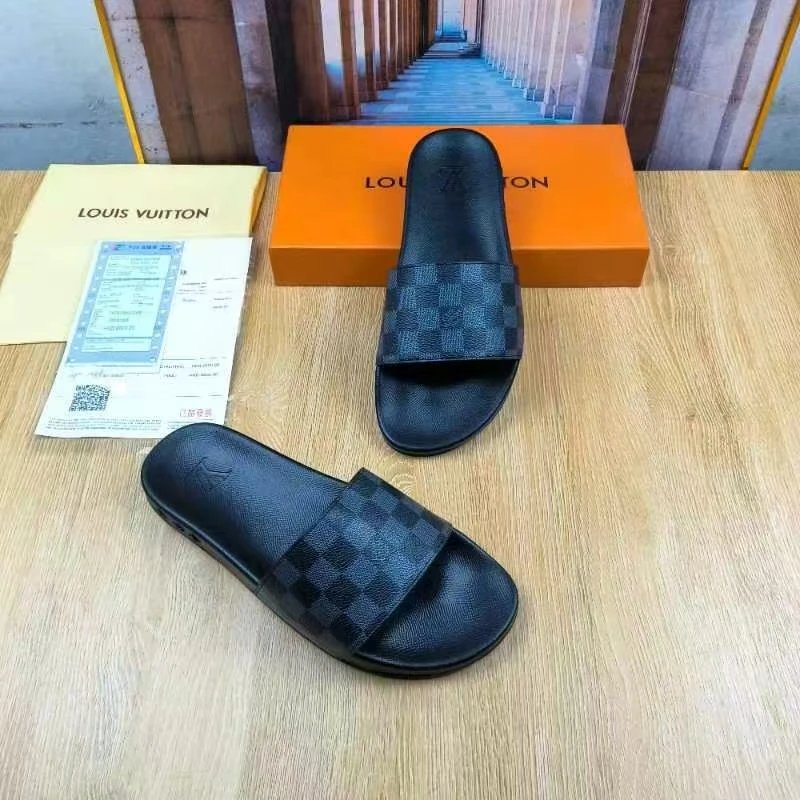 Louis Vuitton Waterfront Mule Slides Damier Graphite Black