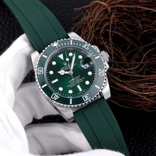 Rolex Submariner Date Green Dial Green Ceramic Bezel Green Rubber Strap