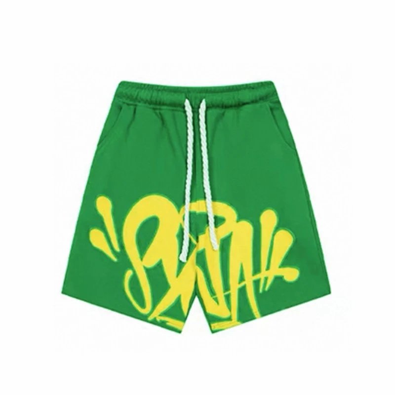 Syna World Graffiti Logo Shorts Green Yellow