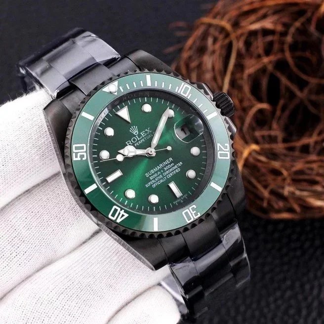 Rolex Submariner Date Green Dial Green Ceramic Bezel PVD All-Black Oyster Bracelet