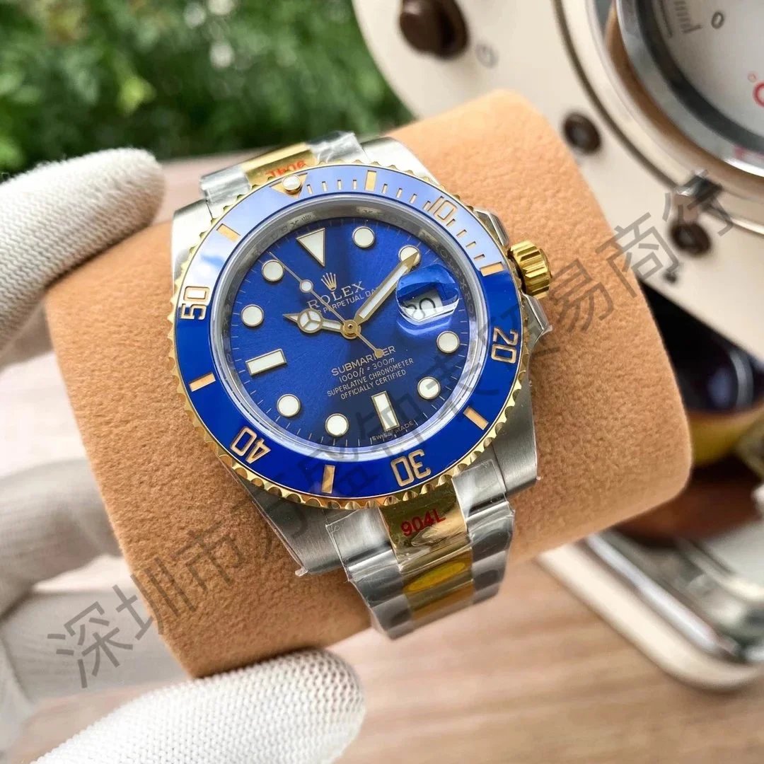 Rolex Submariner Date Blue Dial Blue Ceramic Bezel Two-Tone Gold Steel Oyster Bracelet