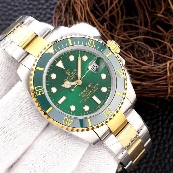 Rolex Submariner Date Green Dial Green Ceramic Bezel Two-Tone Gold Steel Oyster Bracelet
