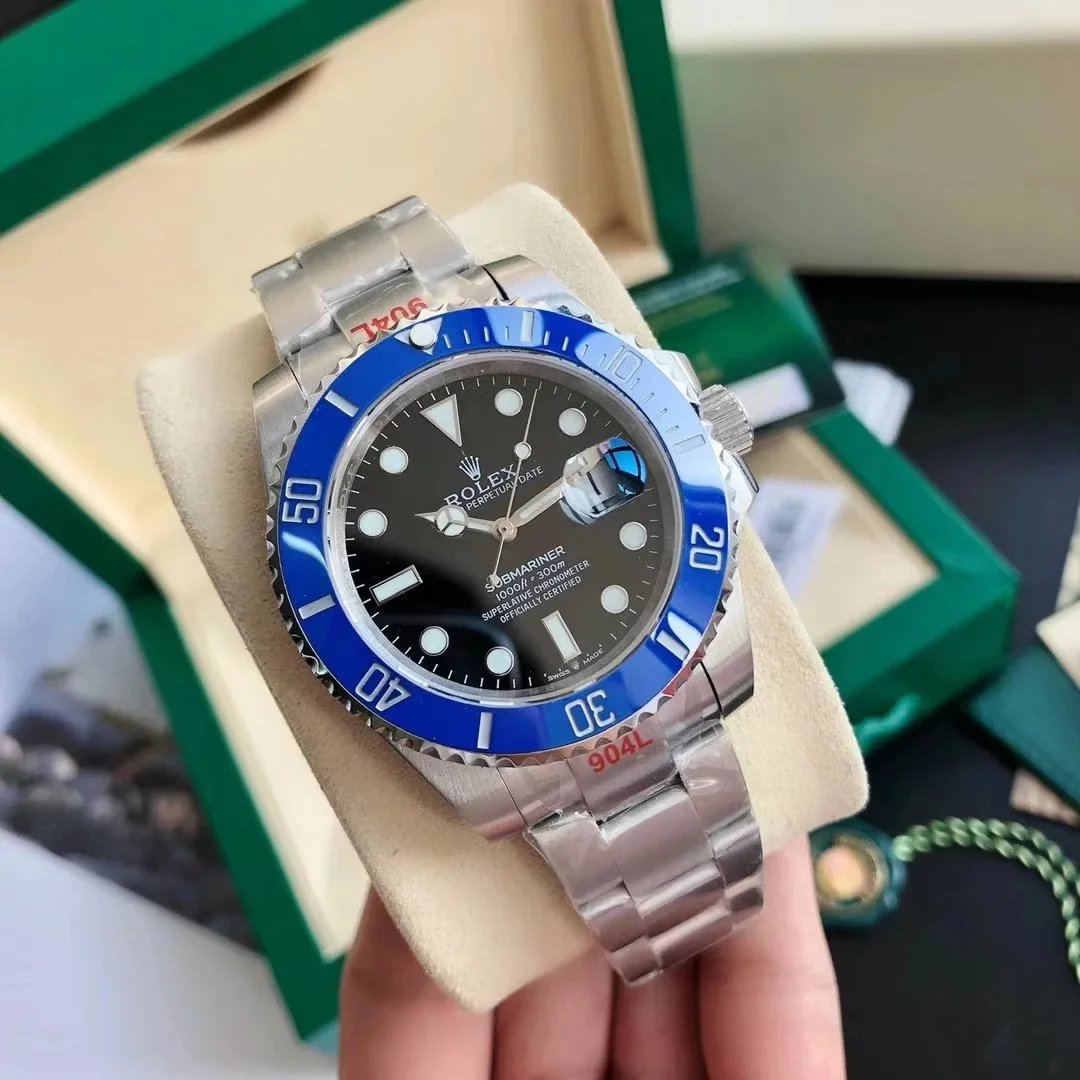 Rolex Submariner Date Black Dial Blue Ceramic Bezel Steel Oyster Bracelet Smurf