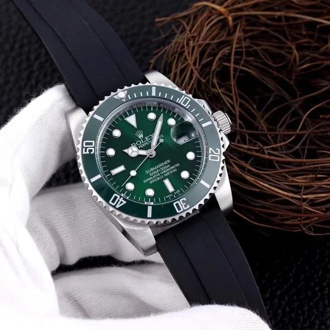 Rolex Submariner Date Green Dial Green Ceramic Bezel Black Rubber Strap