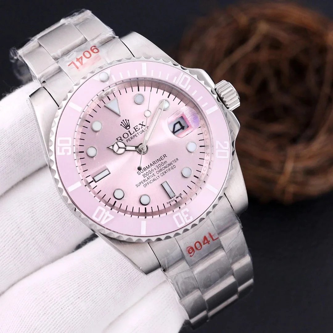Rolex Submariner Date Pink Dial Pink Ceramic Bezel Steel Oyster Bracelet