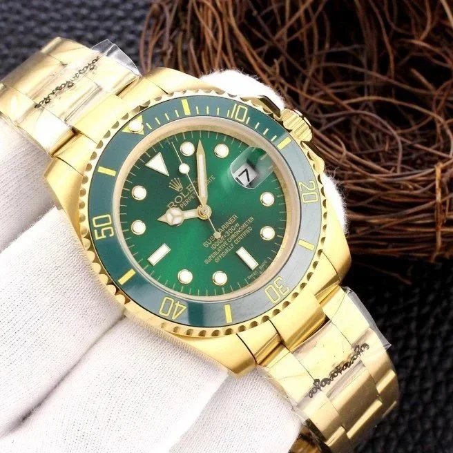 Rolex Submariner Date Green Dial Green Ceramic Bezel Full Yellow Gold Oyster Bracelet