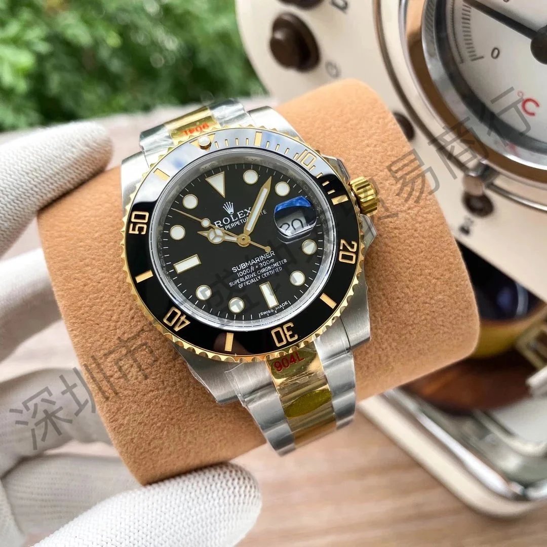 Rolex Submariner Date Black Dial Black Ceramic Bezel Two-Tone Gold Steel Oyster Bracelet