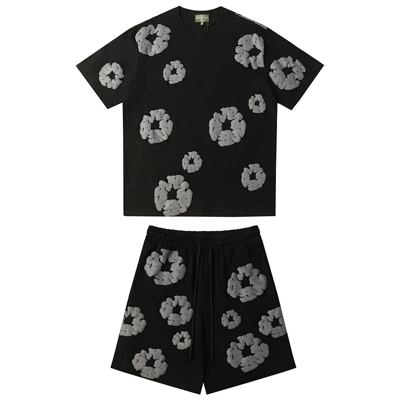 Denim Tears Cotton Flower All-Over Print Short-Sleeve Shirt & Shorts Set - rep Denim Tears