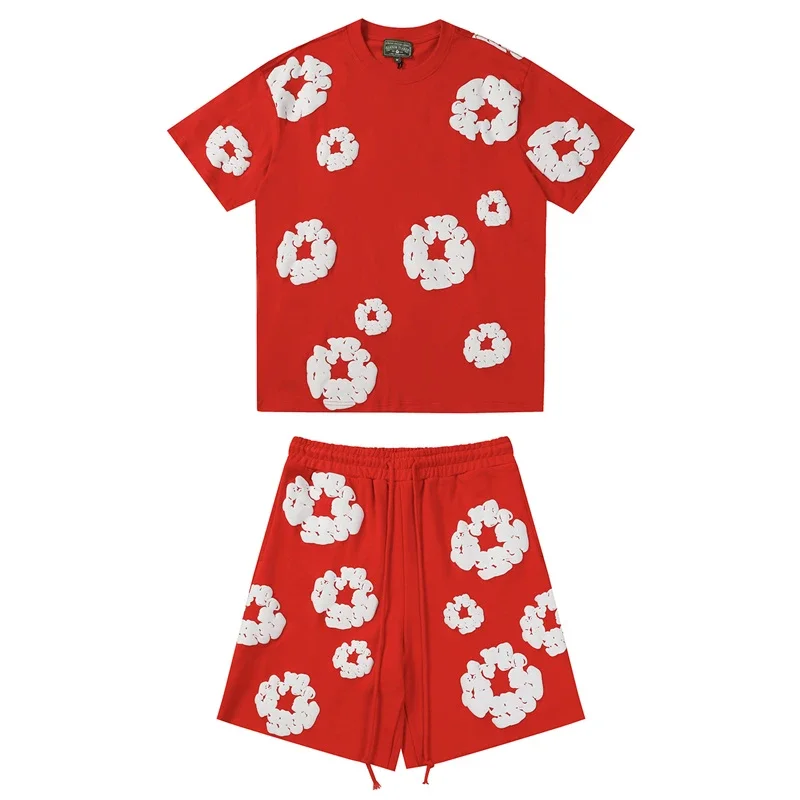Denim Tears Cotton Flower All-Over Print Short-Sleeve Shirt & Shorts Set