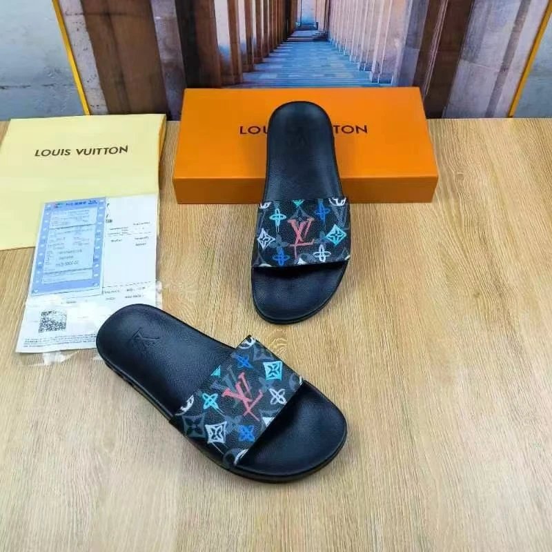 Louis Vuitton Waterfront Mule Slides Black Multicolor