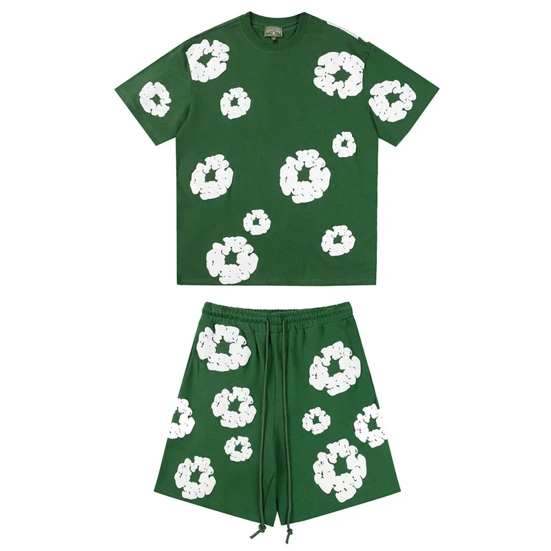 Denim Tears Cotton Flower All-Over Print Short-Sleeve Shirt & Shorts Set