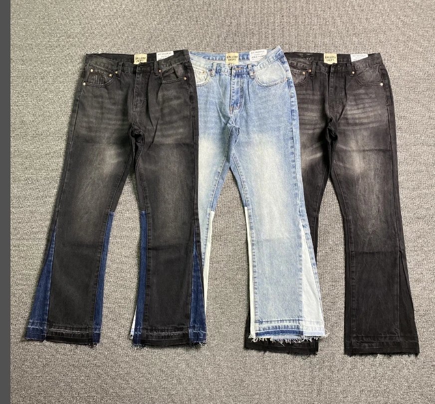 Basic Washed Slight Black Blue Stitched Jean